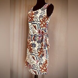 VTG HILO HATTIE Faux Wrap Tank Dress Knee Length Hawaiian Floral Tiki sz S USA